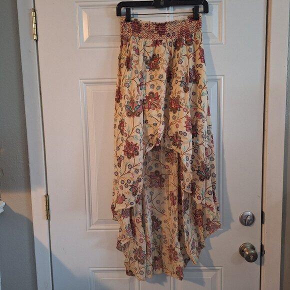 Denim & Supply Ralph Lauren gypsy high low pink mauve blue floral skirt small - Picture 2 of 4